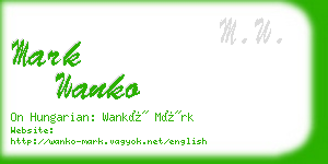 mark wanko business card